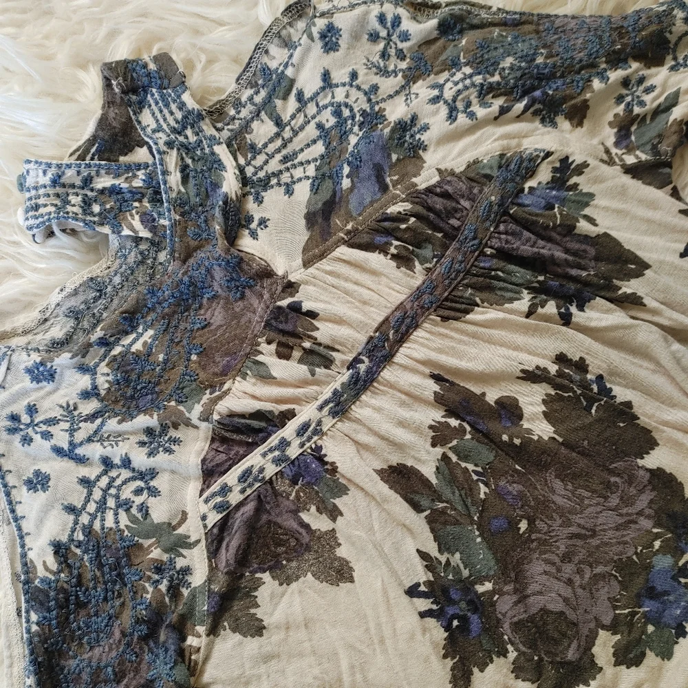 Free People Floral Cold Shoulder Top - Picture 3 of 7